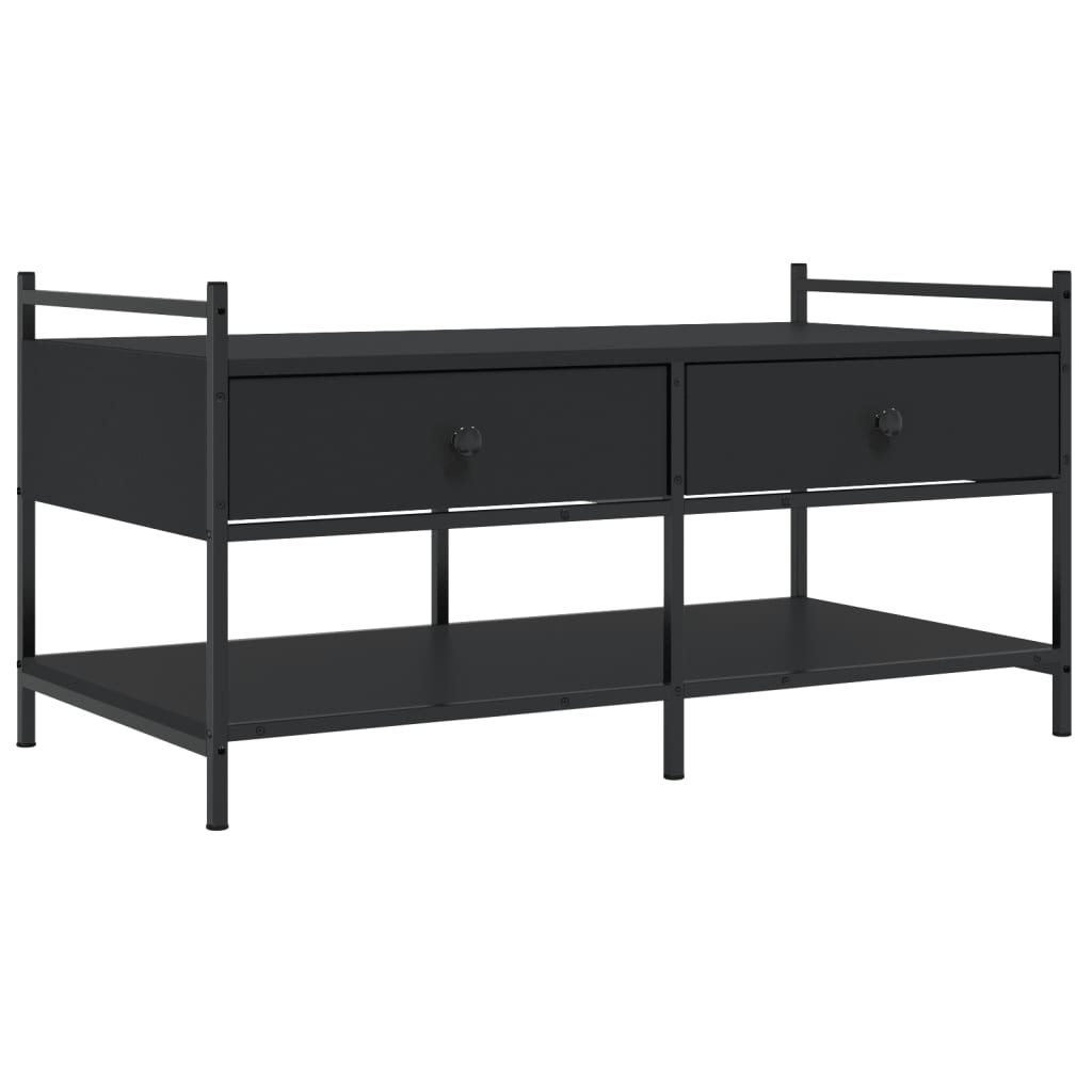 Salontafel Bewerkt Hout 99 x 50 x 50 cm Zwart