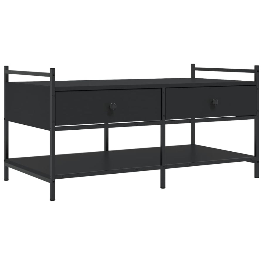 Salontafel Bewerkt Hout 99 x 50 x 50 cm Zwart
