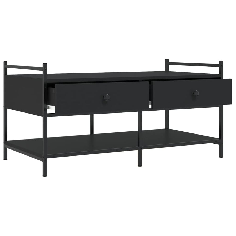 Salontafel Bewerkt Hout 99 x 50 x 50 cm Zwart