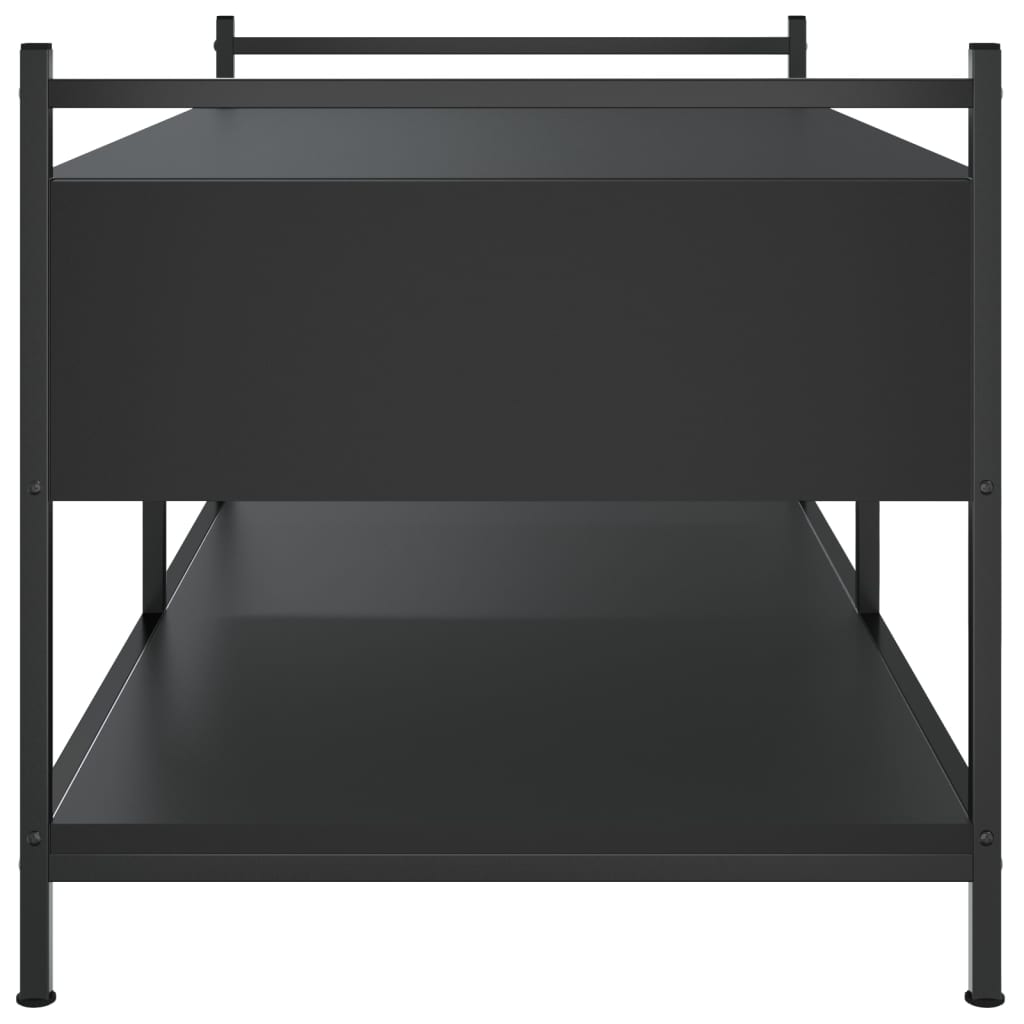 Salontafel Bewerkt Hout 99 x 50 x 50 cm Zwart