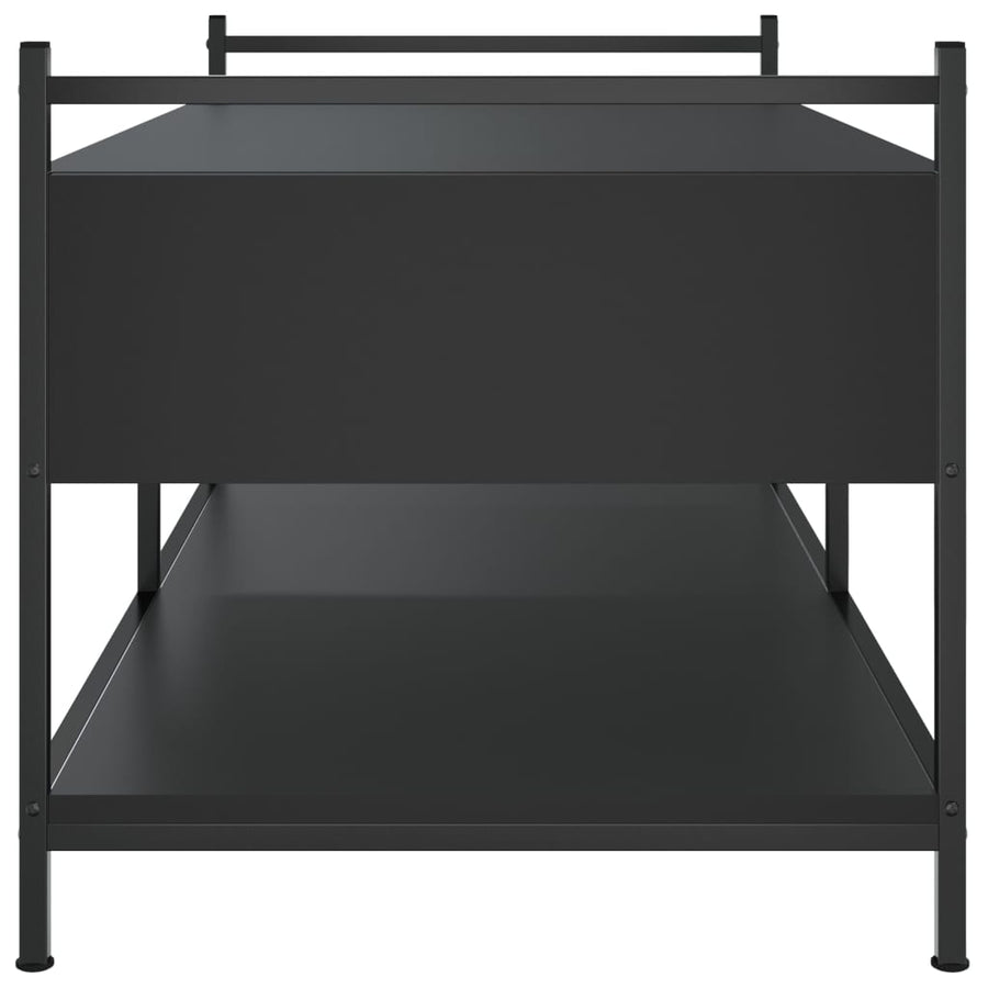 Salontafel Bewerkt Hout 99 x 50 x 50 cm Zwart