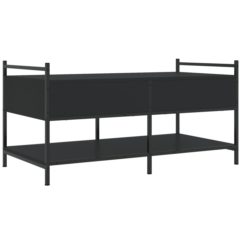 Salontafel Bewerkt Hout 99 x 50 x 50 cm Zwart