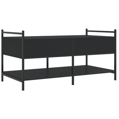 Salontafel Bewerkt Hout 99 x 50 x 50 cm Zwart