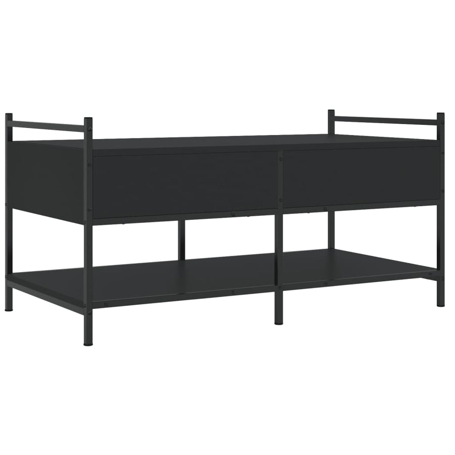 Salontafel Bewerkt Hout 99 x 50 x 50 cm Zwart