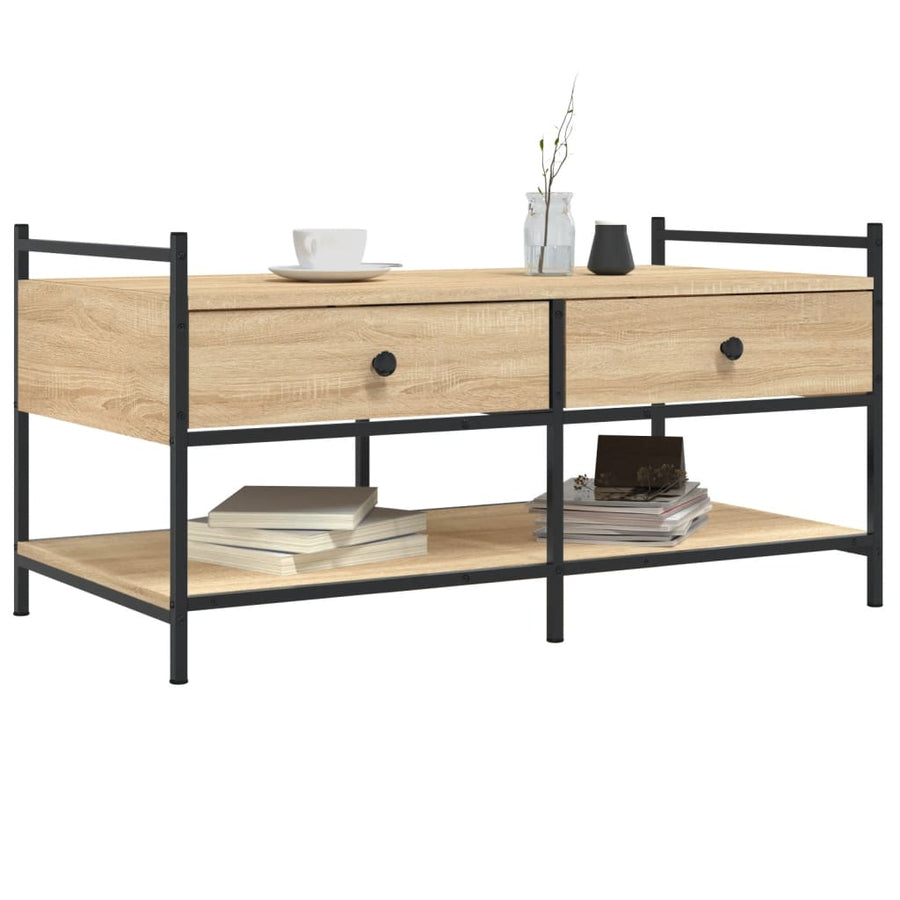 Salontafel Bewerkt Hout Kleurig 99 x 50 x 50 cm Sonoma eiken