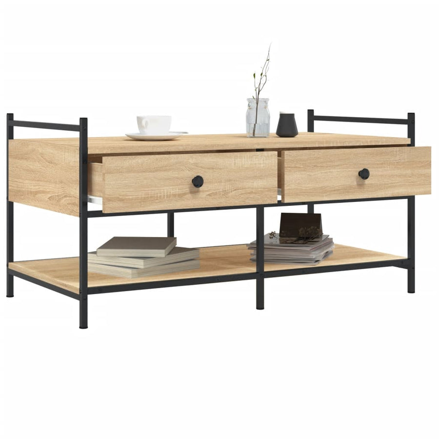 Salontafel Bewerkt Hout Kleurig 99 x 50 x 50 cm Sonoma eiken