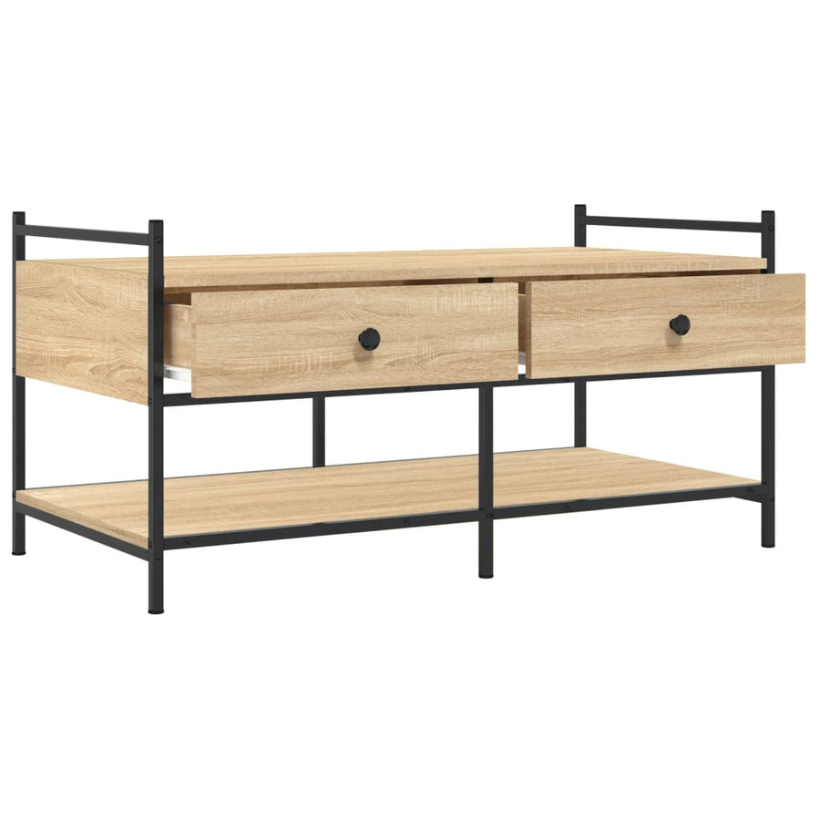 Salontafel Bewerkt Hout Kleurig 99 x 50 x 50 cm Sonoma eiken