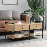Salontafel 99x50x50 cm bewerkt hout sonoma eiken