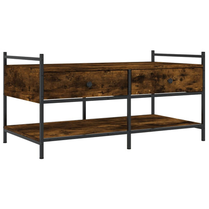 Salontafel Bewerkt Hout Kleurig 99 x 50 x 50 cm Gerookt eiken