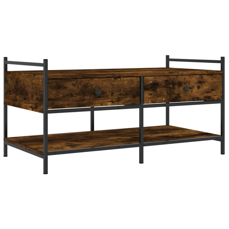 Salontafel Bewerkt Hout Kleurig 99 x 50 x 50 cm Gerookt eiken