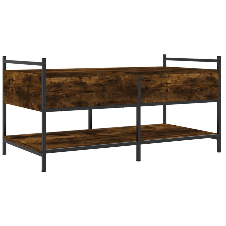 Salontafel Bewerkt Hout Kleurig 99 x 50 x 50 cm Gerookt eiken