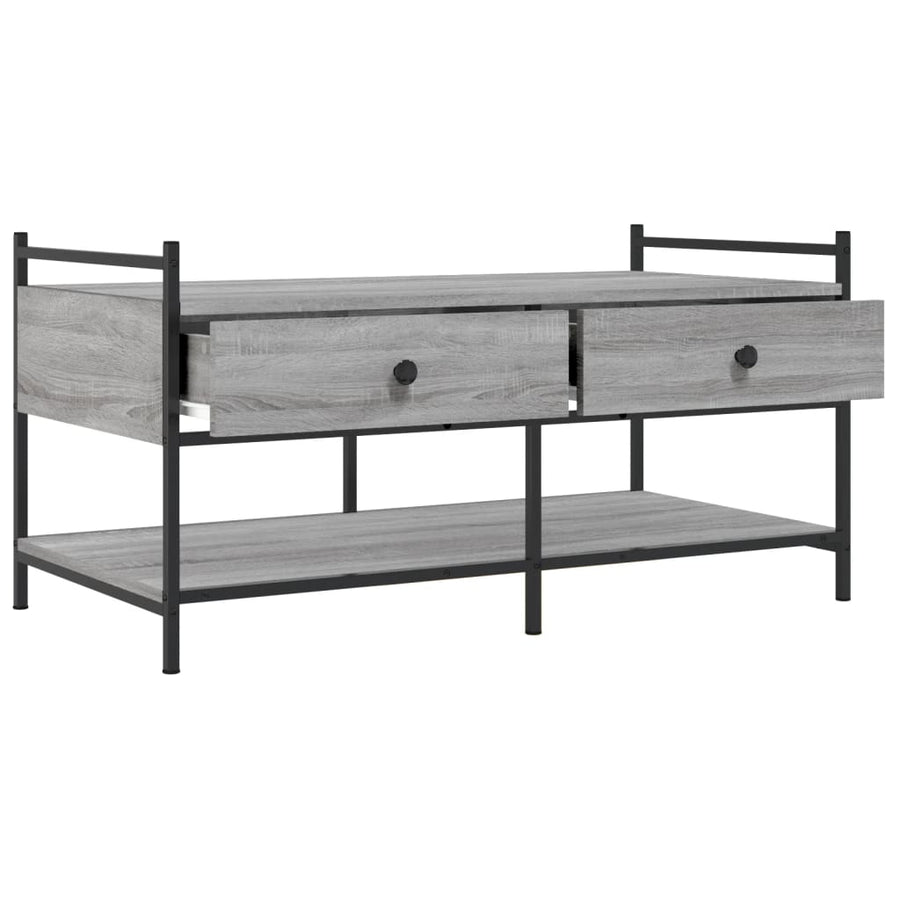 Salontafel Bewerkt Hout Eikenkleurig 99 x 50 x 50 cm Grijs sonoma