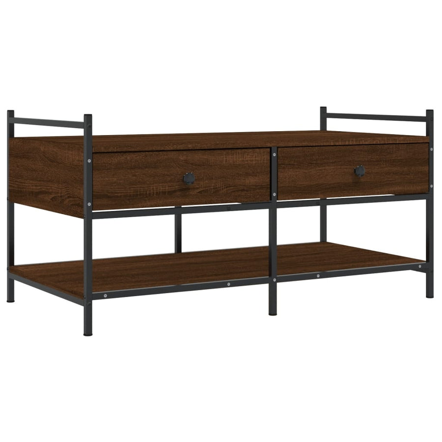 Salontafel Bewerkt Hout 99 x 50 x 50 cm bruin eikenkleur