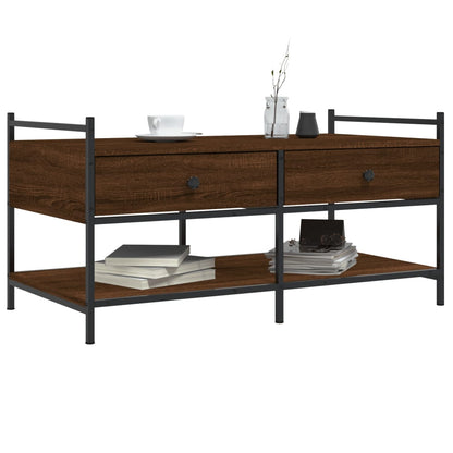 Salontafel Bewerkt Hout 99 x 50 x 50 cm bruin eikenkleur