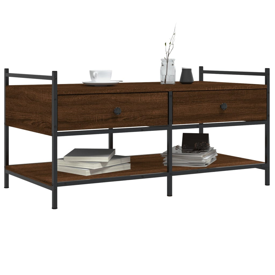 Salontafel Bewerkt Hout 99 x 50 x 50 cm bruin eikenkleur
