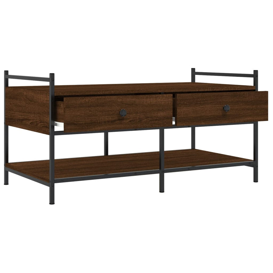 Salontafel Bewerkt Hout 99 x 50 x 50 cm bruin eikenkleur
