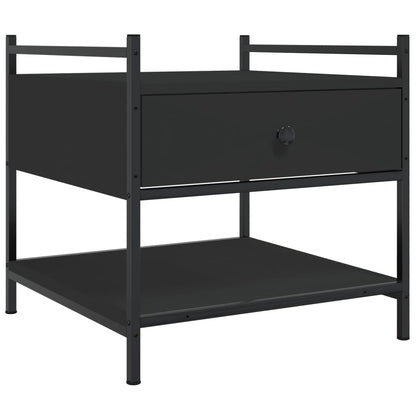 Salontafel Bewerkt Hout 50 x 50 x 50 cm Zwart