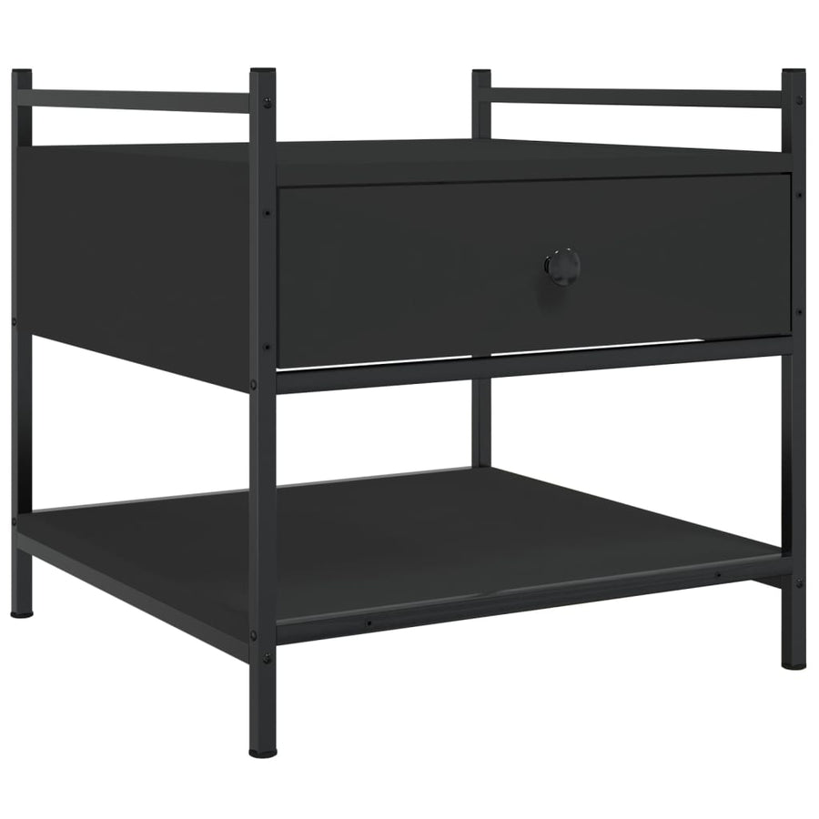 Salontafel Bewerkt Hout 50 x 50 x 50 cm Zwart