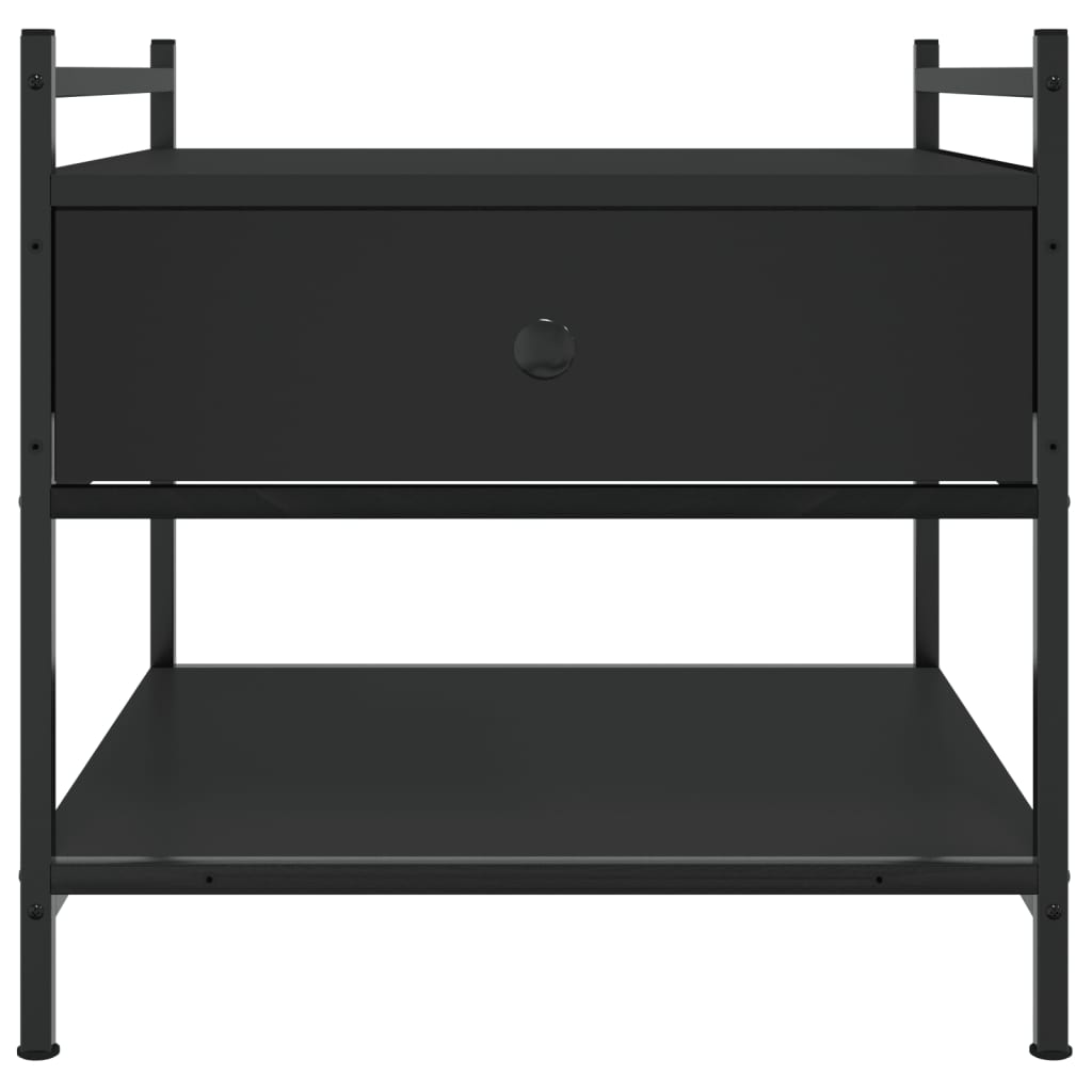 Salontafel Bewerkt Hout 50 x 50 x 50 cm Zwart