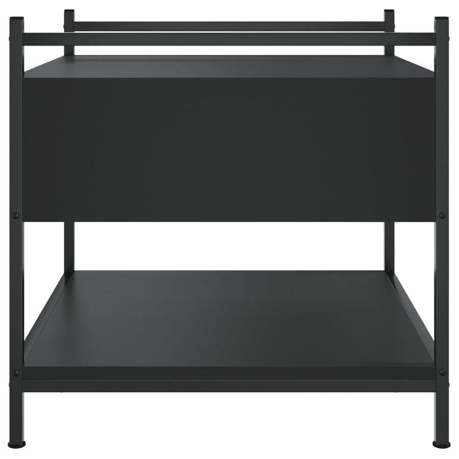 Salontafel Bewerkt Hout 50 x 50 x 50 cm Zwart