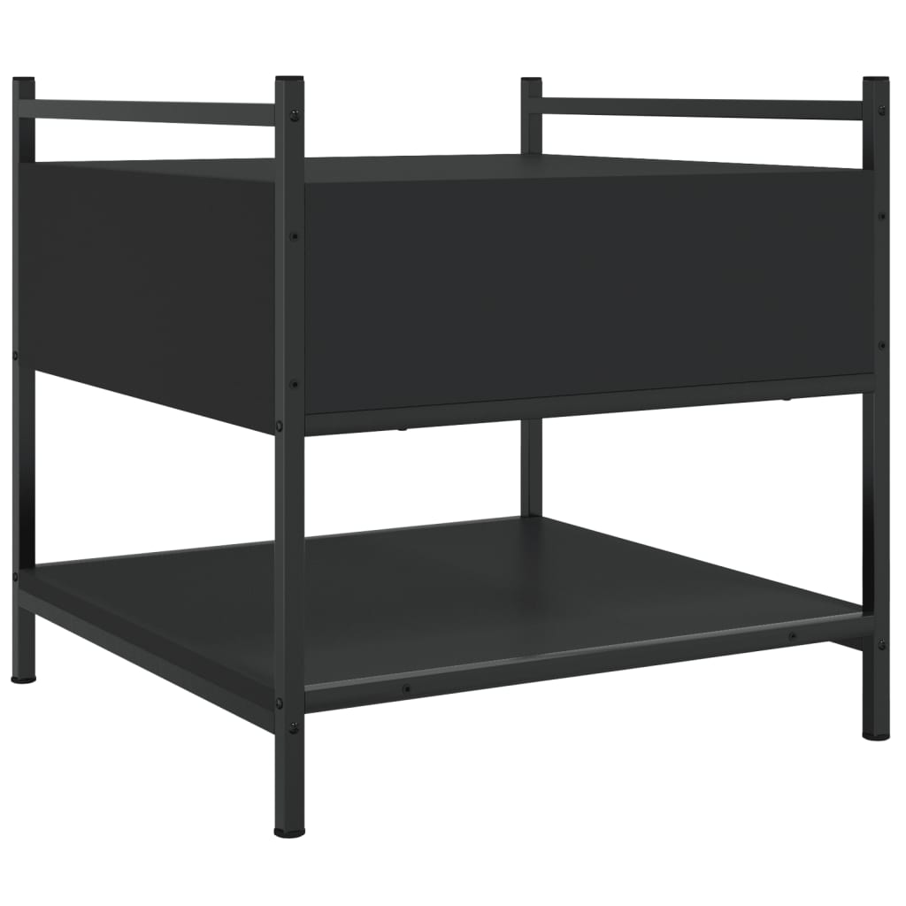Salontafel Bewerkt Hout 50 x 50 x 50 cm Zwart