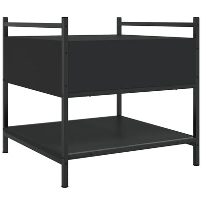 Salontafel Bewerkt Hout 50 x 50 x 50 cm Zwart