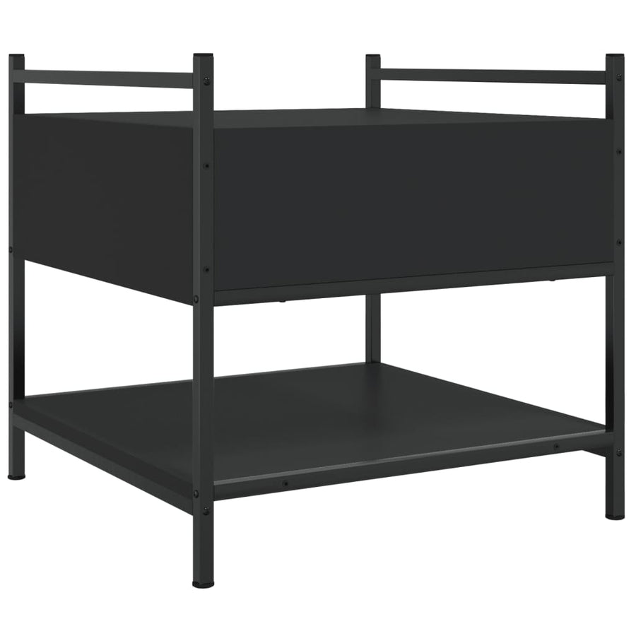 Salontafel Bewerkt Hout 50 x 50 x 50 cm Zwart