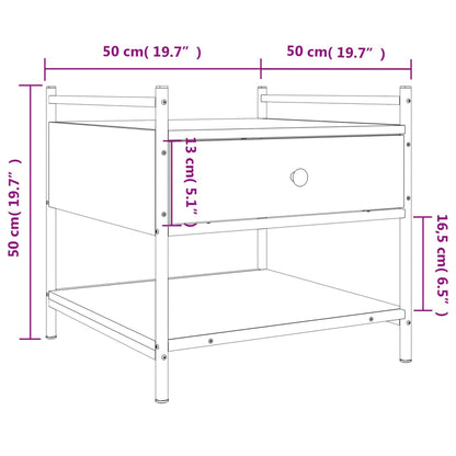 Salontafel Bewerkt Hout 50 x 50 x 50 cm Zwart