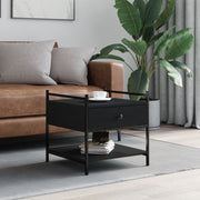 Salontafel 50x50x50 cm bewerkt hout zwart