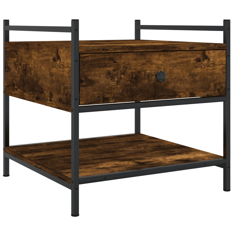 Salontafel Bewerkt Hout Kleurig 50 x 50 x 50 cm Gerookt eiken