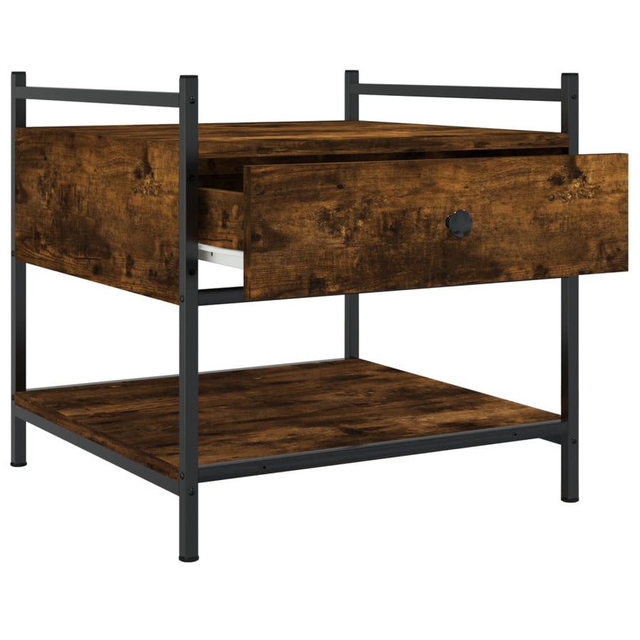 Salontafel Bewerkt Hout Kleurig 50 x 50 x 50 cm Gerookt eiken
