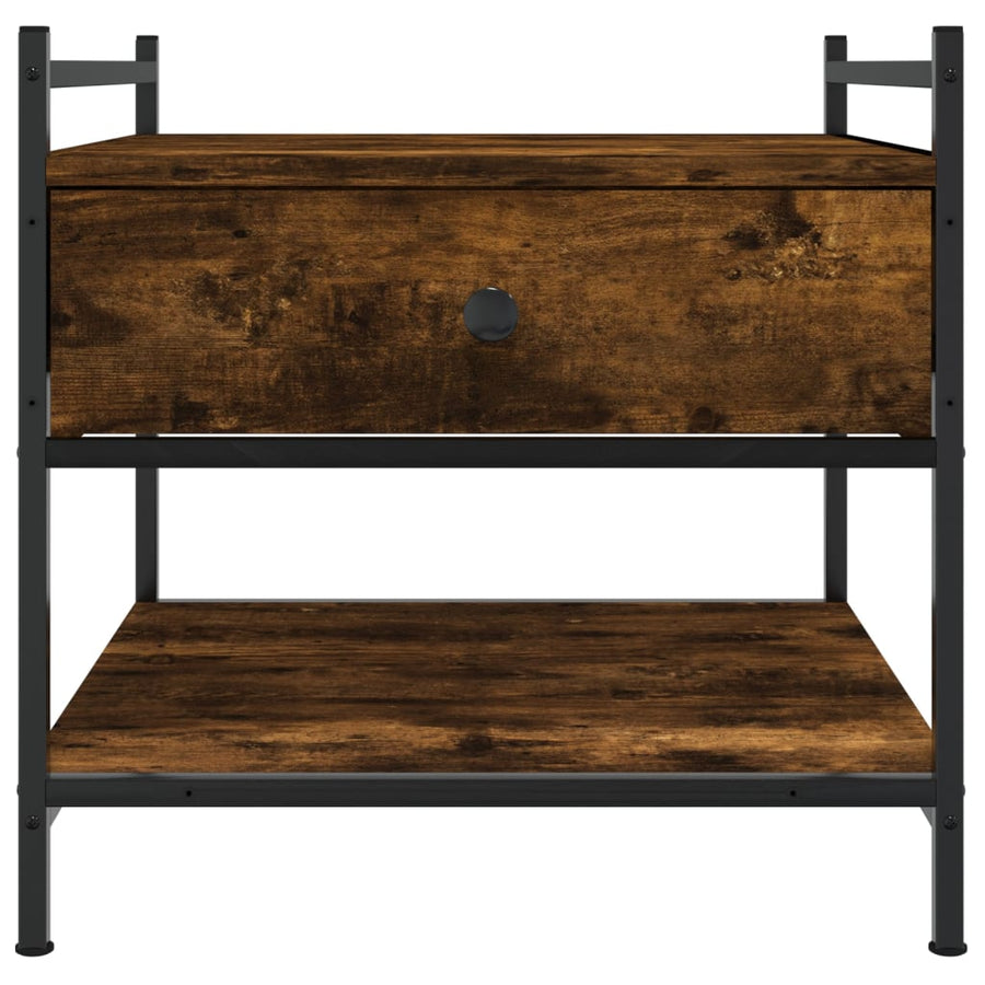 Salontafel Bewerkt Hout Kleurig 50 x 50 x 50 cm Gerookt eiken