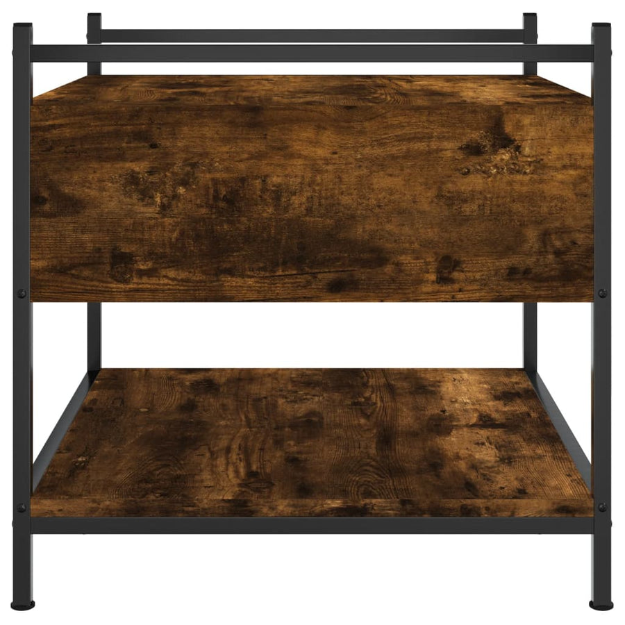 Salontafel Bewerkt Hout Kleurig 50 x 50 x 50 cm Gerookt eiken