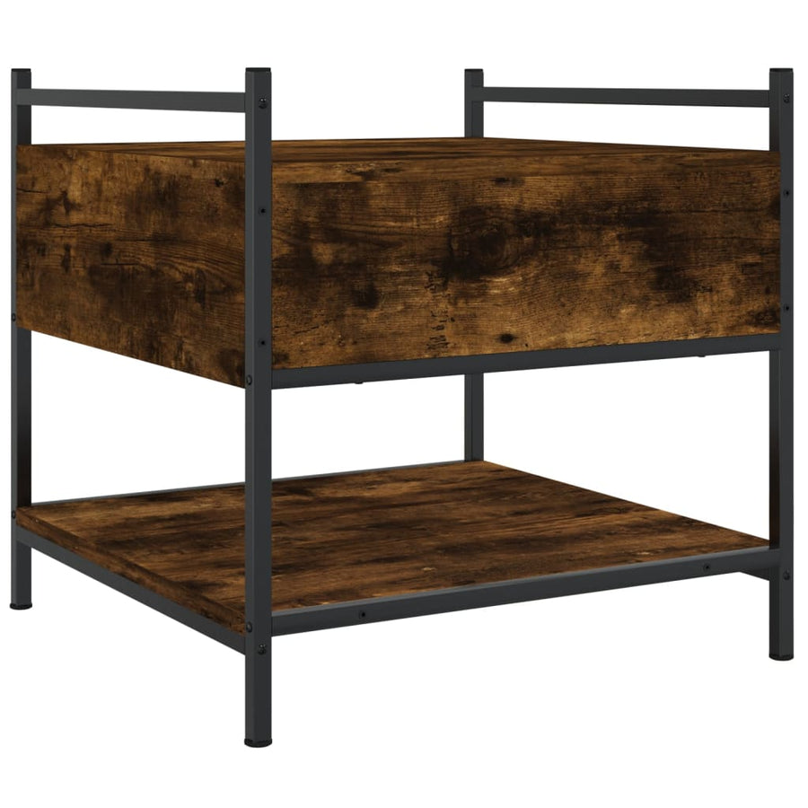 Salontafel Bewerkt Hout Kleurig 50 x 50 x 50 cm Gerookt eiken