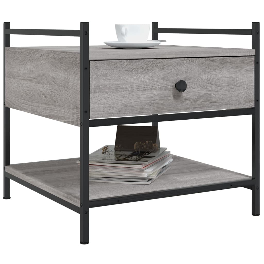 Salontafel Bewerkt Hout 50 x 50 x 50 cm Grijs sonoma
