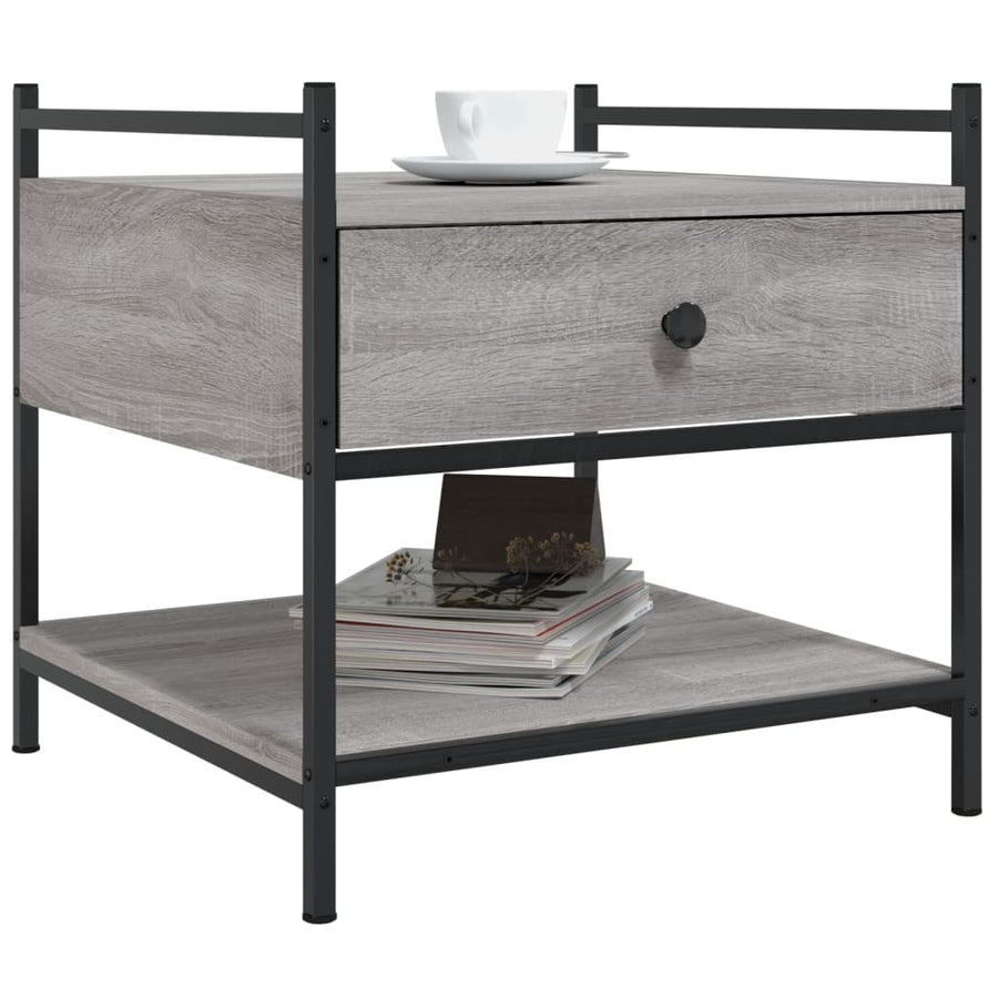 Salontafel Bewerkt Hout 50 x 50 x 50 cm Grijs sonoma