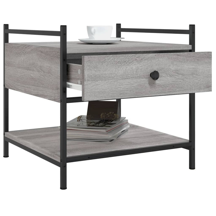 Salontafel Bewerkt Hout 50 x 50 x 50 cm Grijs sonoma