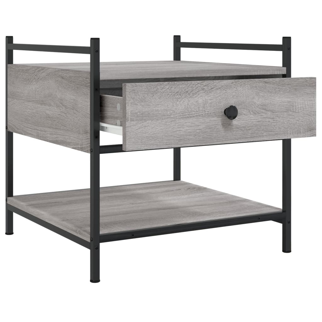 Salontafel Bewerkt Hout 50 x 50 x 50 cm Grijs sonoma