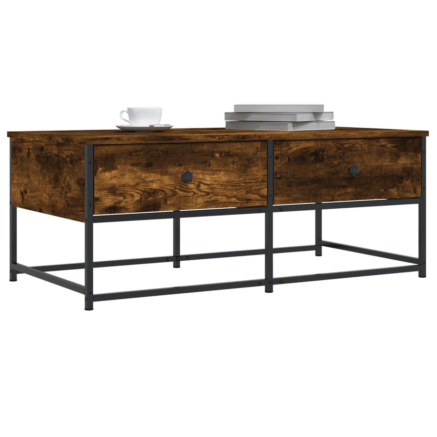 Salontafel Bewerkt Hout Kleurig 100 x 51 x 40 cm Gerookt eiken