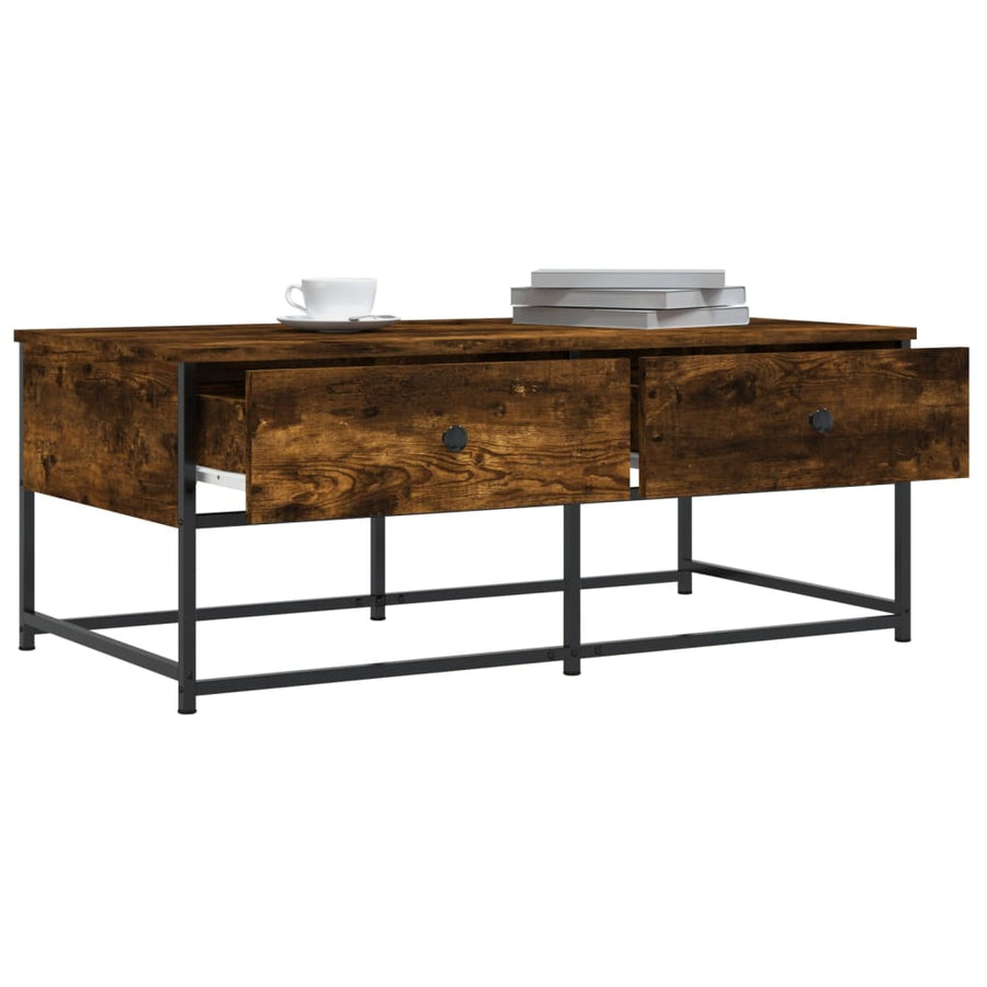 Salontafel Bewerkt Hout Kleurig 100 x 51 x 40 cm Gerookt eiken