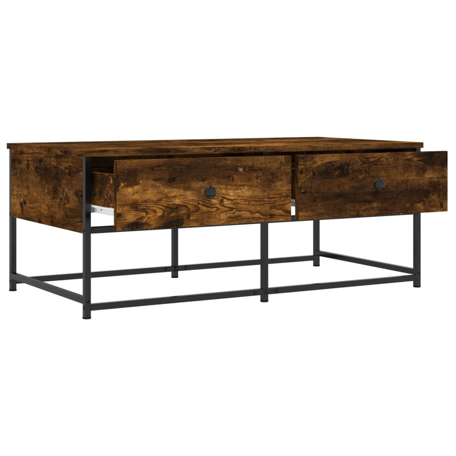Salontafel Bewerkt Hout Kleurig 100 x 51 x 40 cm Gerookt eiken
