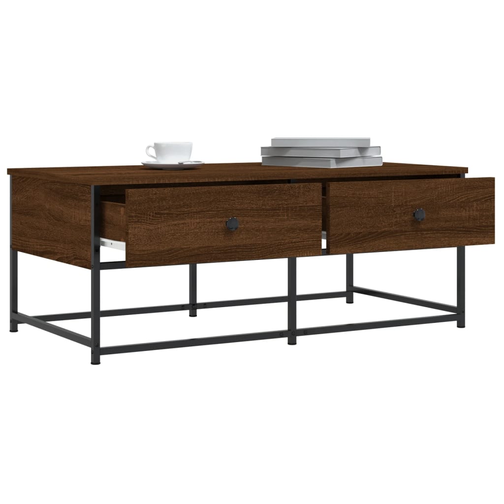 Salontafel Bewerkt Hout 100 x 51 x 40 cm bruin eikenkleur