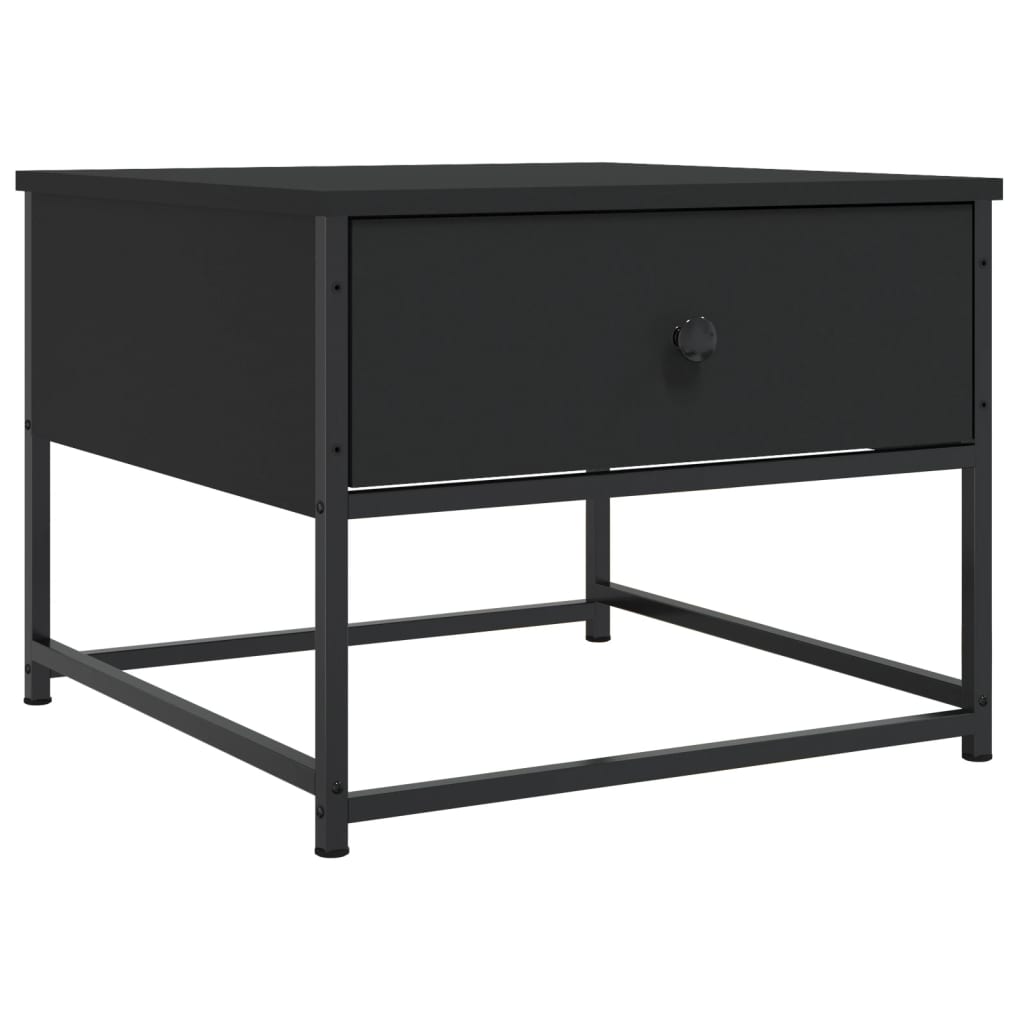 Salontafel Bewerkt Hout 51 x 51 x 40 cm Zwart