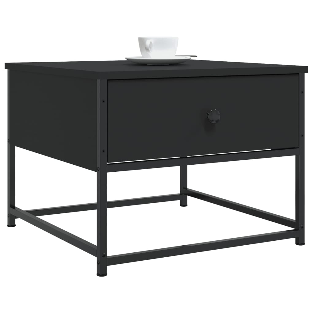 Salontafel Bewerkt Hout 51 x 51 x 40 cm Zwart