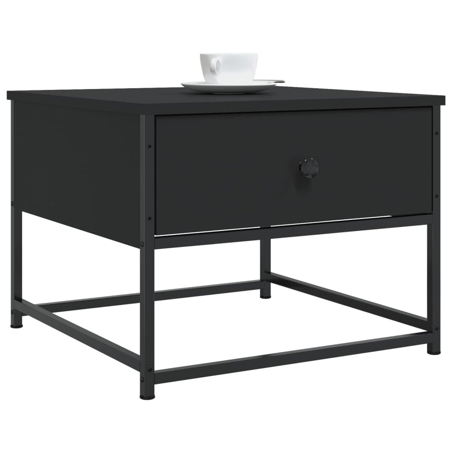 Salontafel Bewerkt Hout 51 x 51 x 40 cm Zwart