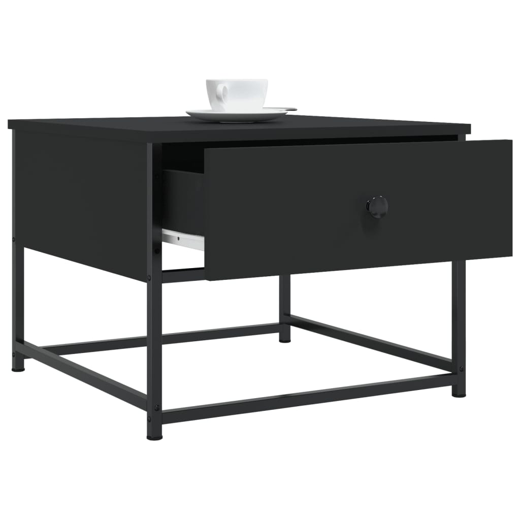 Salontafel Bewerkt Hout 51 x 51 x 40 cm Zwart