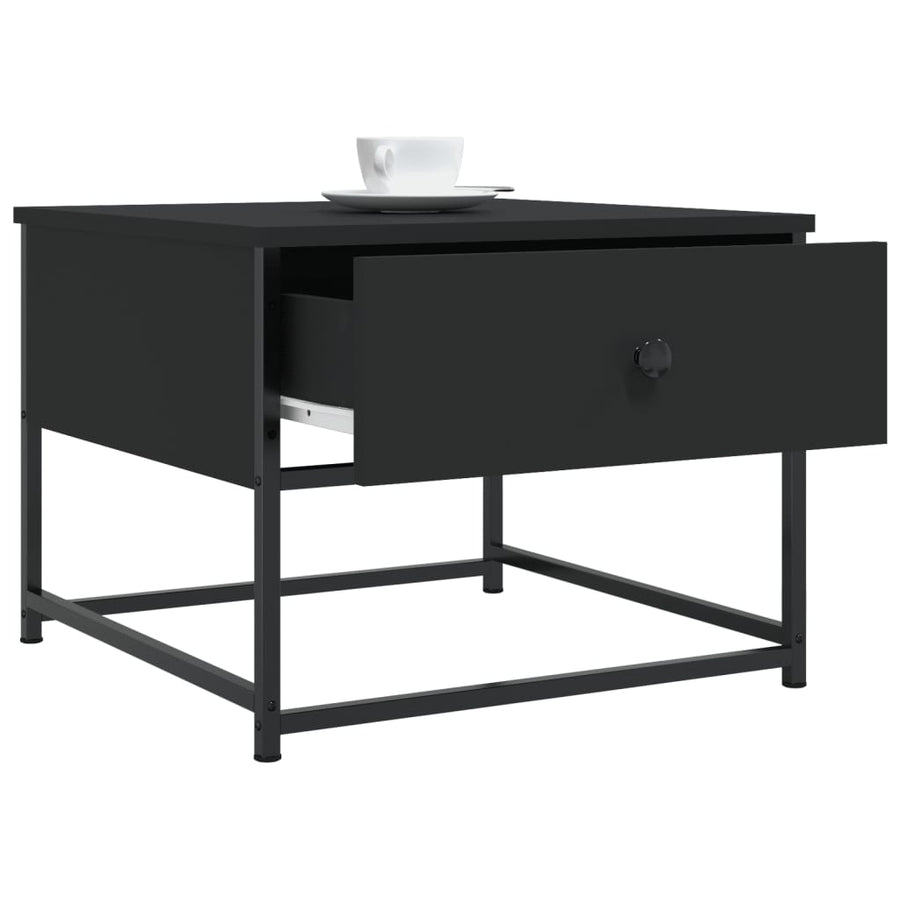 Salontafel Bewerkt Hout 51 x 51 x 40 cm Zwart