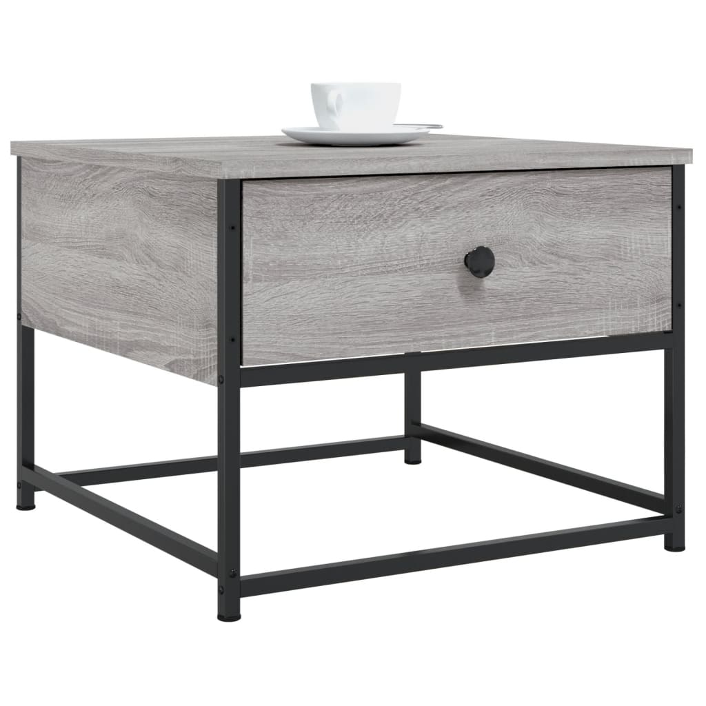 Salontafel Bewerkt Hout Eikenkleurig 51 x 51 x 40 cm Grijs sonoma