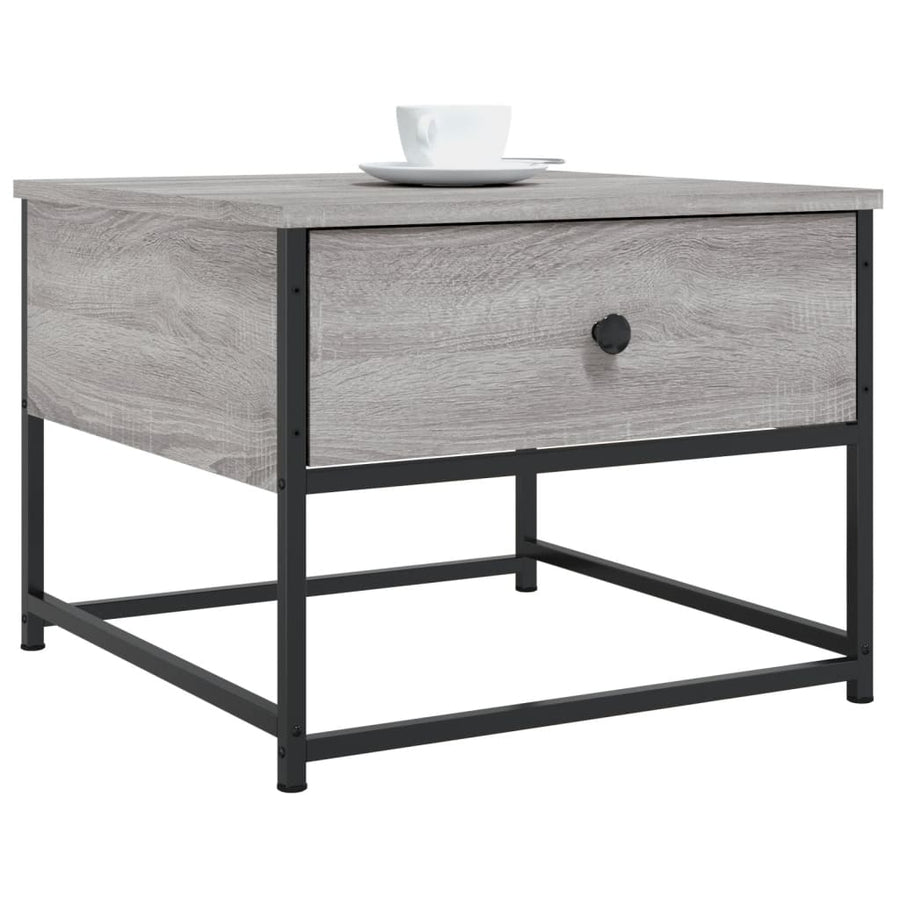 Salontafel Bewerkt Hout Eikenkleurig 51 x 51 x 40 cm Grijs sonoma