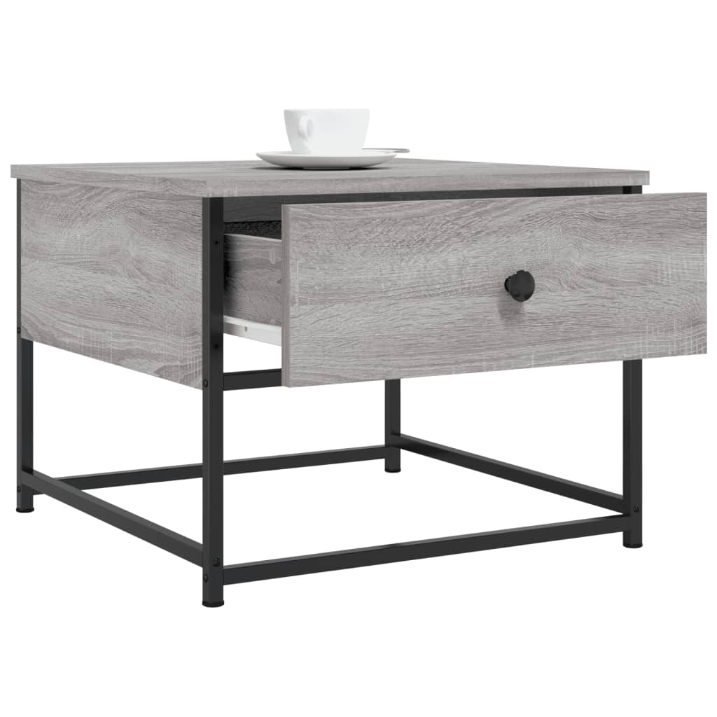 Salontafel Bewerkt Hout Eikenkleurig 51 x 51 x 40 cm Grijs sonoma
